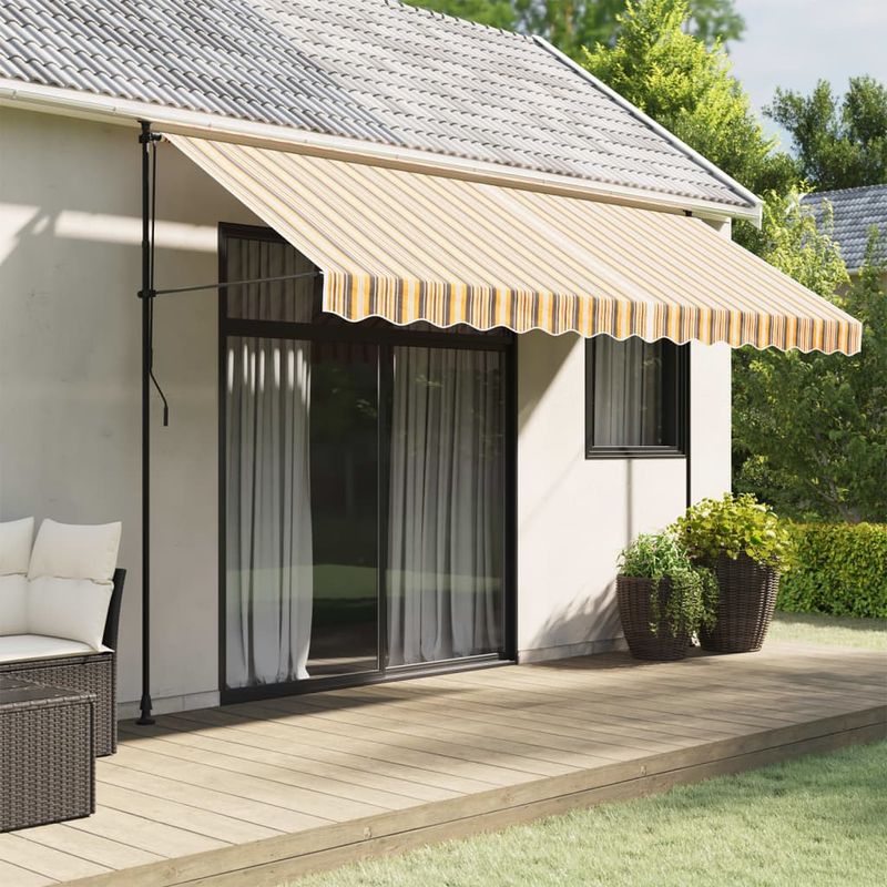 Casa si Gradina - Gradina si terasa - Umbrele si pavilioane - Umbrele - Panza de rezerva fald copertina, galben si gri, 4 m, dungi - Infinity.ro