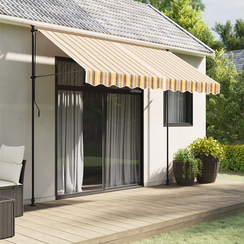 Casa si Gradina - Gradina si terasa - Umbrele si pavilioane - Umbrele - Panza de rezerva fald copertina, galben si gri 3 m dungi - Infinity.ro