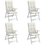 Casa si Gradina - Textile si covoare - Perne si pilote - Perne decorative - Perne scaun spatar inalt, 4 buc. melanj crem 120x50x4 cm textil - Infinity.ro