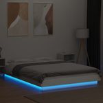 Casa si Gradina - Mobilier - Paturi si accesorii - Paturi - Cadru de pat cu lumini LED, alb, 120x190 cm, lemn prelucrat - Infinity.ro
