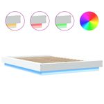 Casa si Gradina - Mobilier - Paturi si accesorii - Paturi - Cadru de pat cu lumini LED, alb, 120x190 cm, lemn prelucrat - Infinity.ro