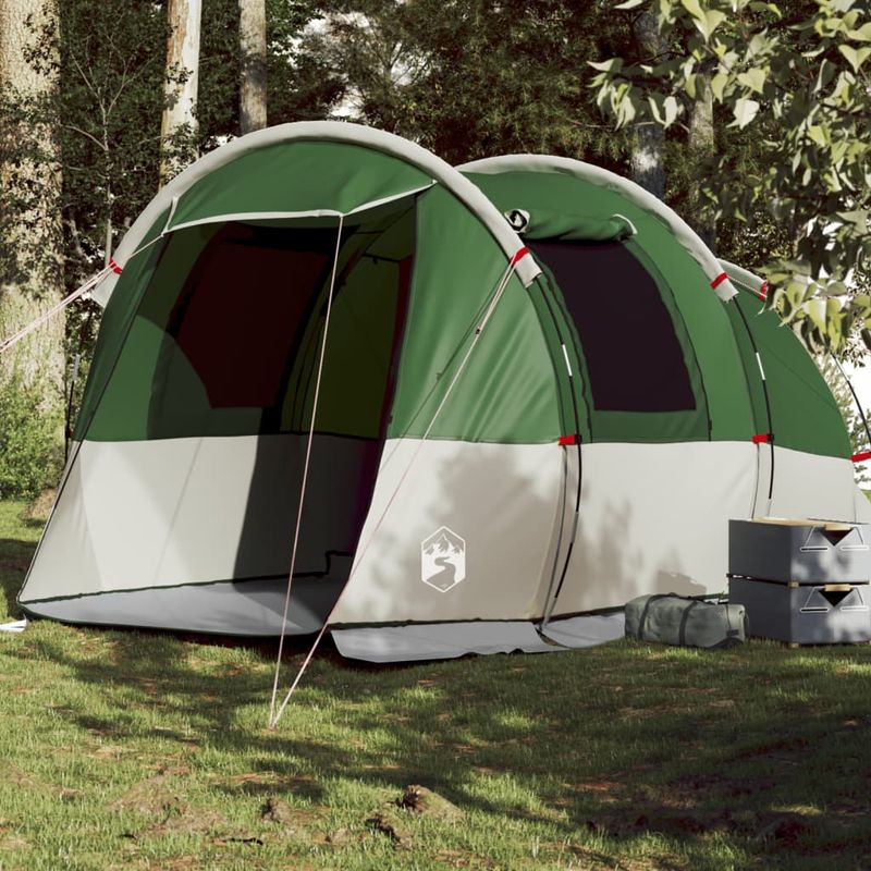 Sport si Outdoor - Camping - Corturi camping - Cort de camping tunel pentru 4 persoane, verde, impermeabil - Infinity.ro
