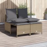 Casa si Gradina - Gradina si terasa - Mobilier exterior - Seturi mobila gradina - Set canapele de gradina, 4 piese, cu perne, bej, poliratan - Infinity.ro