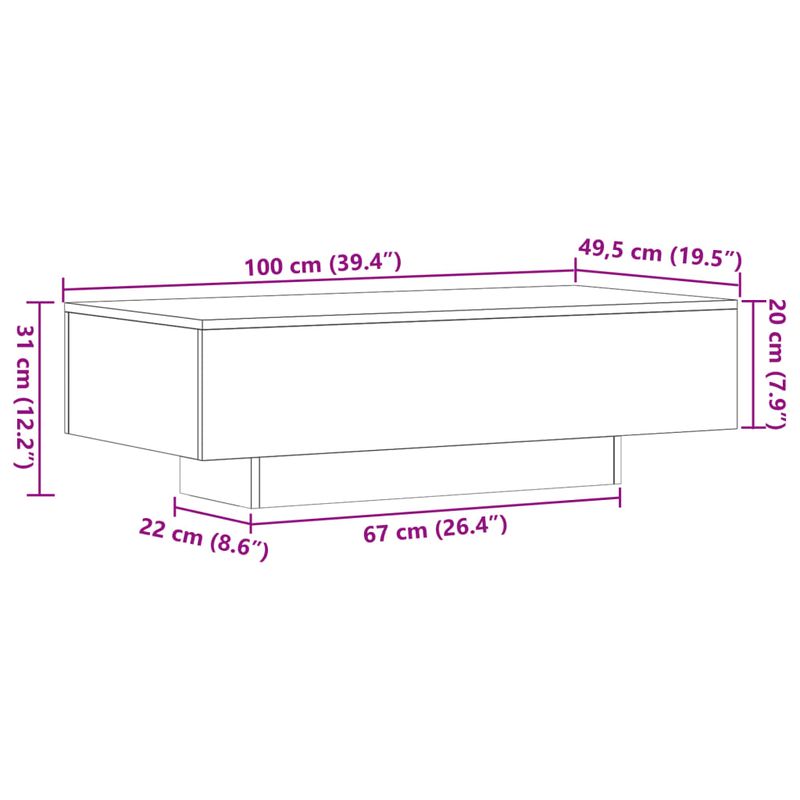 Casa si Gradina - Mobilier - Mese si birouri - Masute de cafea - Masuta de cafea, stejar sonoma, 100x49,5x31 cm, lemn prelucrat - Infinity.ro