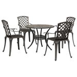 Casa si Gradina - Gradina si terasa - Mobilier exterior - Seturi mobila gradina - Set mobilier de gradina, 5 piese, bronz, aluminiu turnat - Infinity.ro