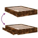 Casa si Gradina - Mobilier - Paturi si accesorii - Paturi - Cadru pat cu sertare stejar fumuriu 140x190 cm lemn prelucrat - Infinity.ro