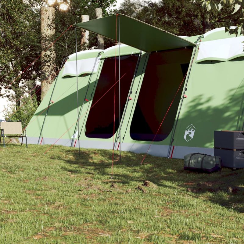 Sport si Outdoor - Camping - Corturi camping - Cort de familie tunel, 10 persoane, verde, impermeabil - Infinity.ro