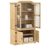 Casa si Gradina - Mobilier - Comode si corpuri - Comode - Vitrina din sticla „Corona” 103,5x42x180 cm, lemn masiv de pin - Infinity.ro