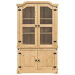 Casa si Gradina - Mobilier - Comode si corpuri - Comode - Vitrina din sticla „Corona” 103,5x42x180 cm, lemn masiv de pin - Infinity.ro