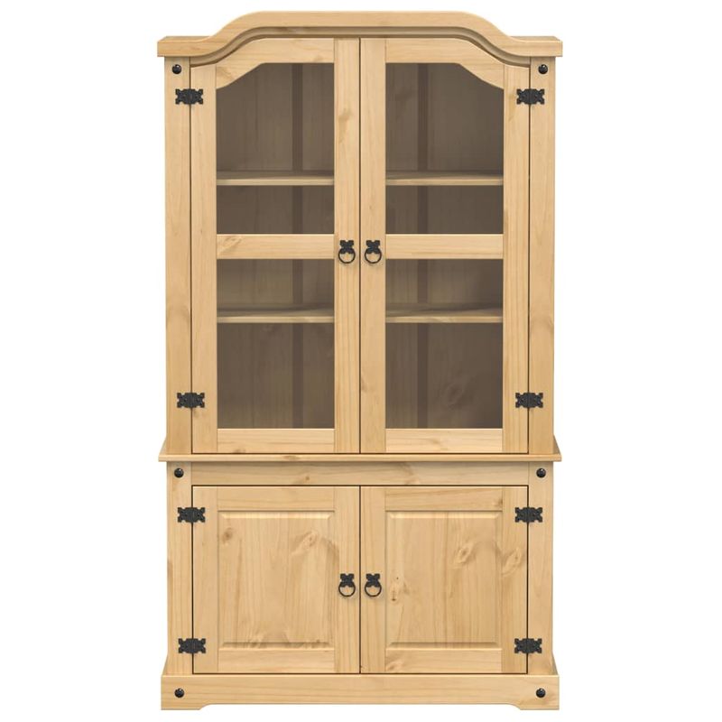 Casa si Gradina - Mobilier - Comode si corpuri - Comode - Vitrina din sticla „Corona” 103,5x42x180 cm, lemn masiv de pin - Infinity.ro