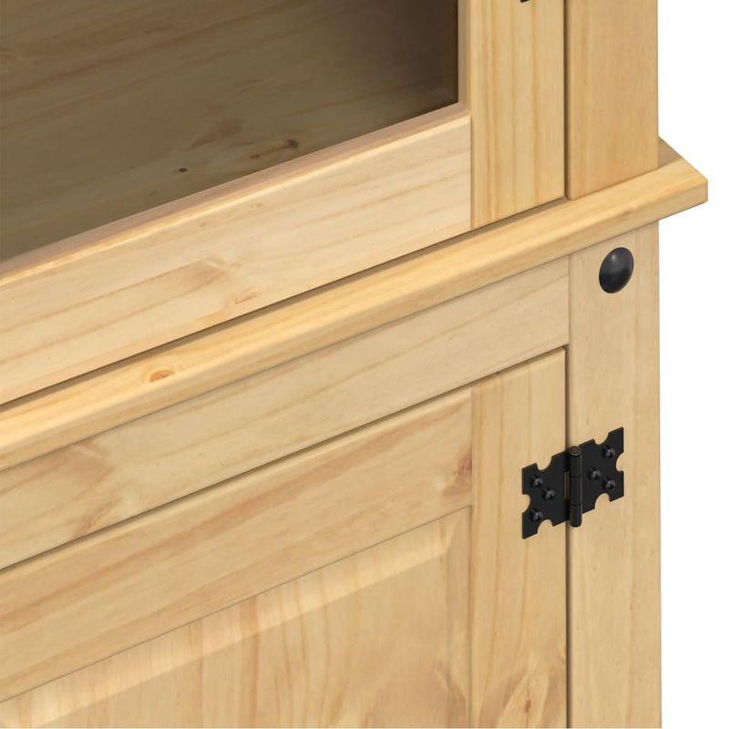 Casa si Gradina - Mobilier - Comode si corpuri - Comode - Vitrina din sticla „Corona” 103,5x42x180 cm, lemn masiv de pin - Infinity.ro