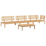 Casa si Gradina - Gradina si terasa - Mobilier exterior - Canapele si fotolii gradina - Set canapea gradina din paleti, 4 piese, lemn masiv de acacia, model colț + 2x mijloc + masă, maro deschis - Infinity.ro