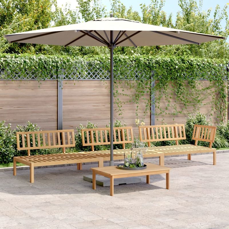 Casa si Gradina - Gradina si terasa - Mobilier exterior - Canapele si fotolii gradina - Set canapea gradina din paleti, 4 piese, lemn masiv de acacia, model colț + 2x mijloc + masă, maro deschis - Infinity.ro