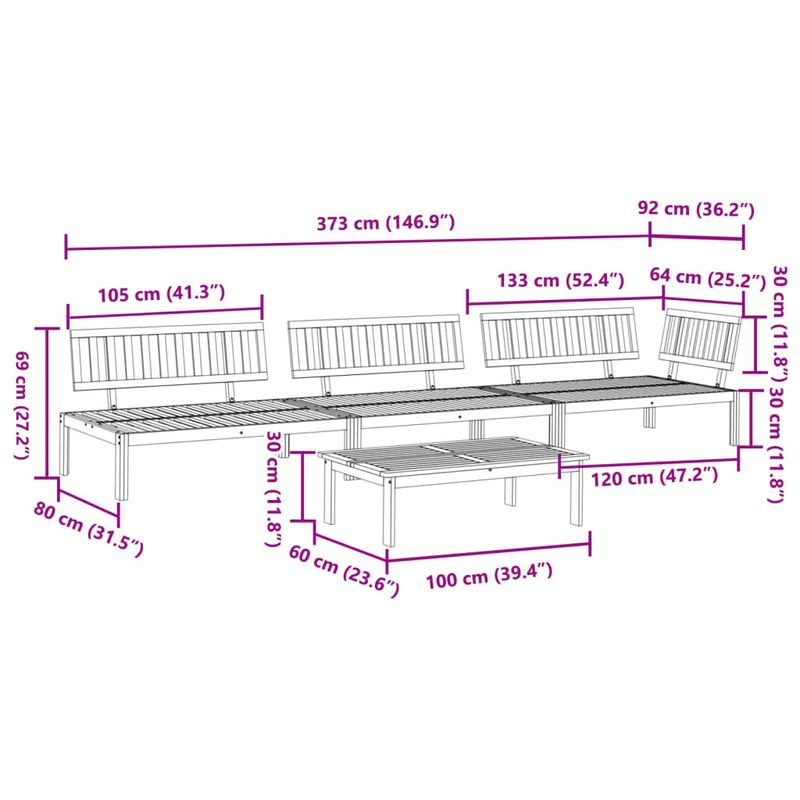Casa si Gradina - Gradina si terasa - Mobilier exterior - Canapele si fotolii gradina - Set canapea gradina din paleti, 4 piese, lemn masiv de acacia, model colț + 2x mijloc + masă, maro deschis - Infinity.ro