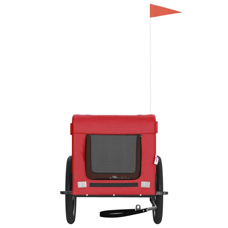 Petshop - Accesorii petshop - Culcusuri si custi - Genti si articole transport - Remorca bicicleta animale companie, rosu/negru, oxford/fier, roșu, mărime 68.5x135x73.5 cm - Infinity.ro