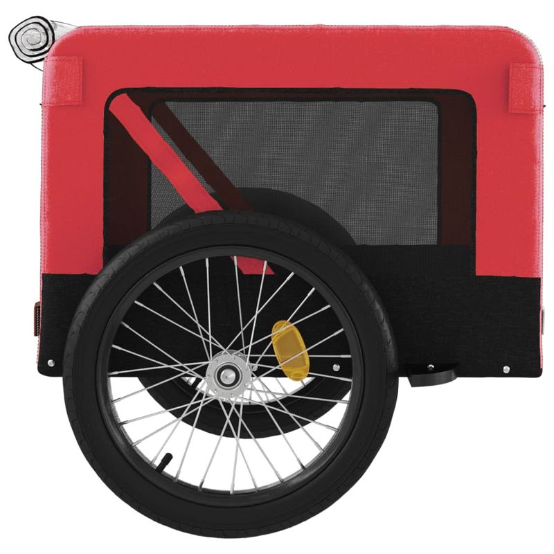 Petshop - Accesorii petshop - Culcusuri si custi - Genti si articole transport - Remorca bicicleta animale companie, rosu/negru, oxford/fier, roșu, mărime 68.5x135x73.5 cm - Infinity.ro