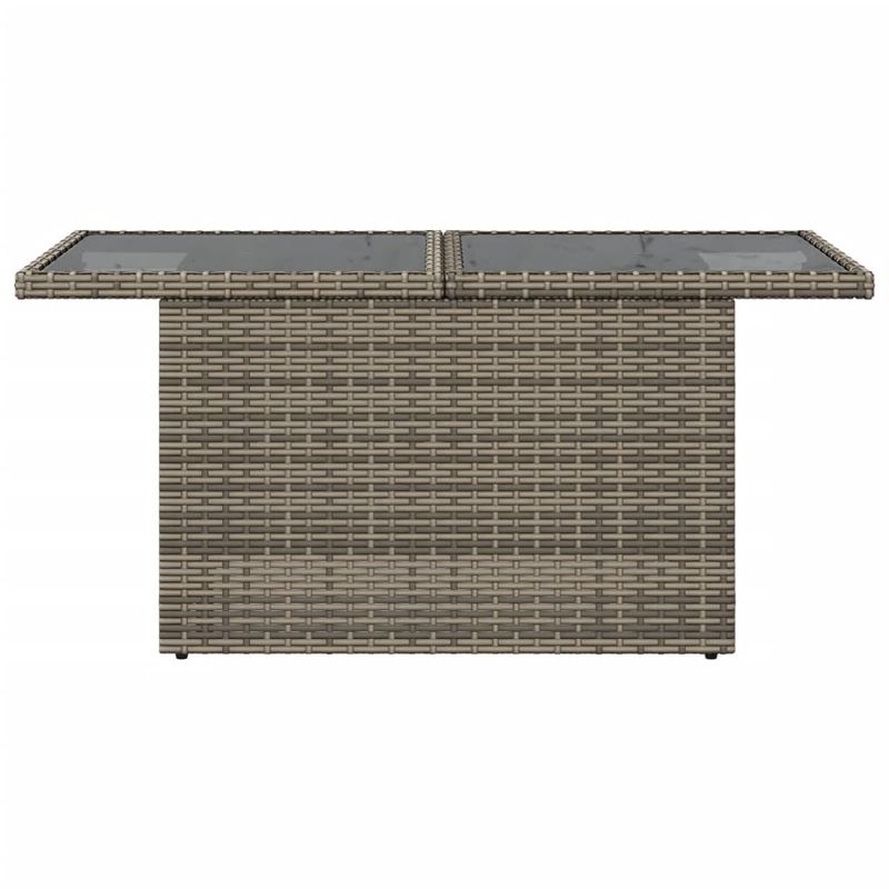 Casa si Gradina - Gradina si terasa - Mobilier exterior - Mese gradina - Masa de gradina, blat din sticla, gri, 100x55x73 cm, poliratan - Infinity.ro