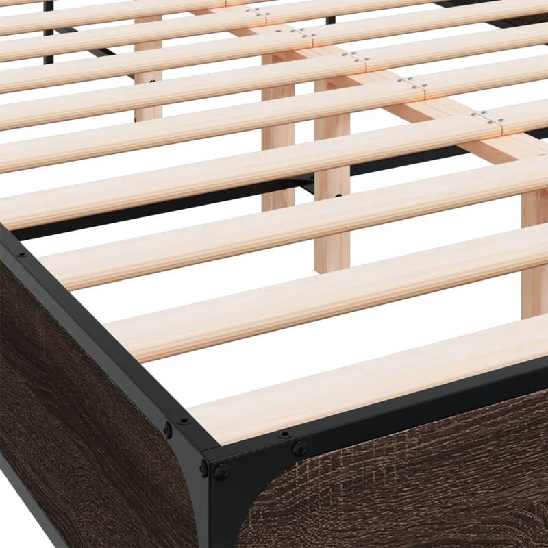Casa si Gradina - Mobilier - Paturi si accesorii - Paturi - Cadru de pat, stejar maro, 120x190 cm, lemn prelucrat si metal - Infinity.ro