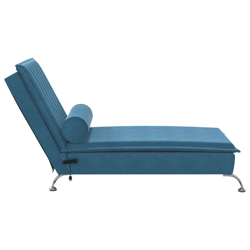 Casa si Gradina - Mobilier - Scaune si fotolii - Fotolii - Sezlong de masaj cu suport sprijin, albastru, catifea - Infinity.ro