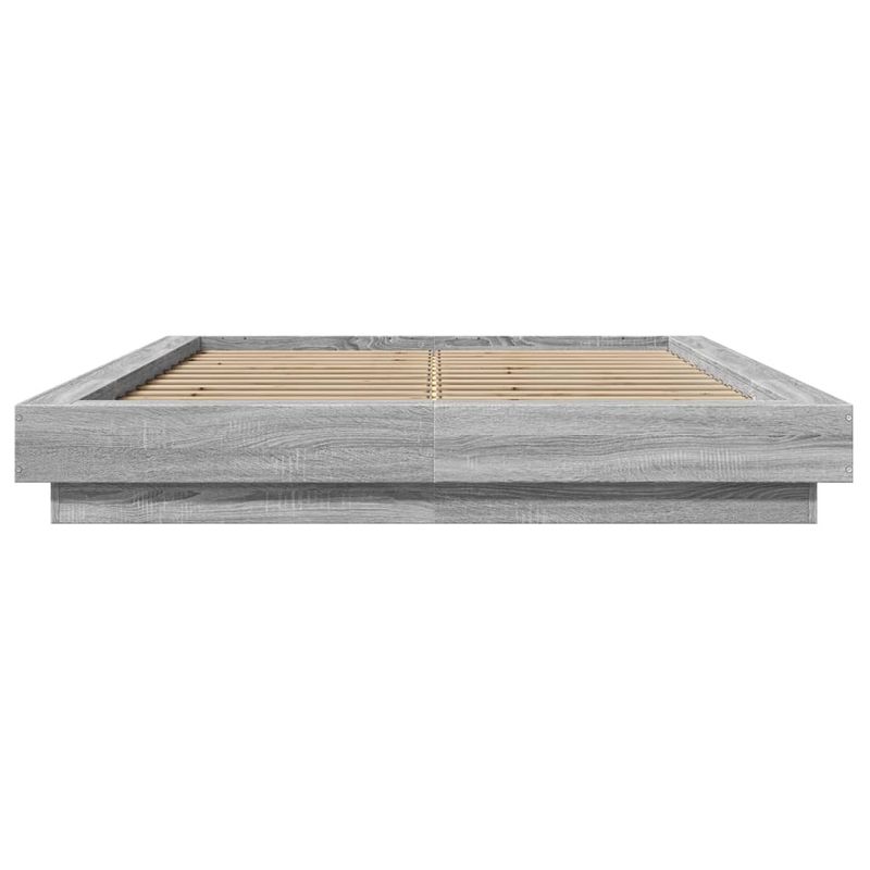 Casa si Gradina - Mobilier - Paturi si accesorii - Paturi - Cadru de pat cu lumini LED gri sonoma 120x190 cm lemn prelucrat - Infinity.ro