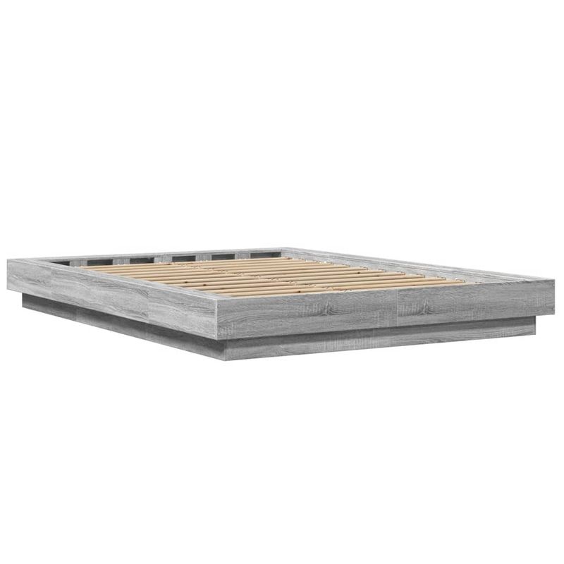 Casa si Gradina - Mobilier - Paturi si accesorii - Paturi - Cadru de pat cu lumini LED gri sonoma 120x190 cm lemn prelucrat - Infinity.ro