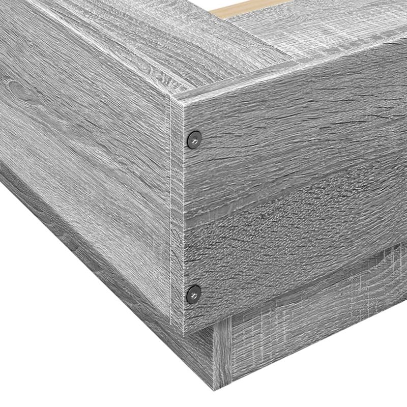 Casa si Gradina - Mobilier - Paturi si accesorii - Paturi - Cadru de pat cu lumini LED gri sonoma 120x190 cm lemn prelucrat - Infinity.ro