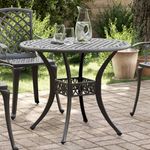Casa si Gradina - Gradina si terasa - Mobilier exterior - Mese gradina - Masa de gradina, negru, Ø90x75 cm, aluminiu turnat - Infinity.ro