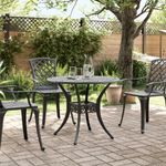 Casa si Gradina - Gradina si terasa - Mobilier exterior - Mese gradina - Masa de gradina, negru, Ø90x75 cm, aluminiu turnat - Infinity.ro