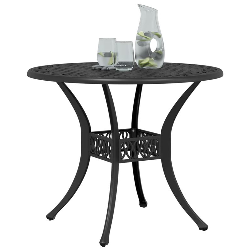 Casa si Gradina - Gradina si terasa - Mobilier exterior - Mese gradina - Masa de gradina, negru, Ø90x75 cm, aluminiu turnat - Infinity.ro