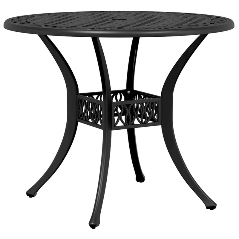 Casa si Gradina - Gradina si terasa - Mobilier exterior - Mese gradina - Masa de gradina, negru, Ø90x75 cm, aluminiu turnat - Infinity.ro