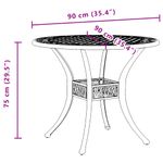Casa si Gradina - Gradina si terasa - Mobilier exterior - Mese gradina - Masa de gradina, negru, Ø90x75 cm, aluminiu turnat - Infinity.ro