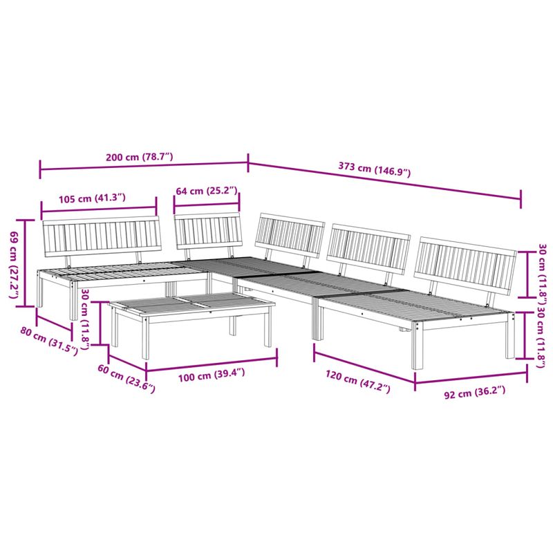 Casa si Gradina - Gradina si terasa - Mobilier exterior - Canapele si fotolii gradina - Set canapea gradina din paleti, 5 piese, lemn masiv de acacia, model 3x mijloc + colț + masă, maro deschis - Infinity.ro