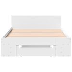 Casa si Gradina - Mobilier - Paturi si accesorii - Paturi - Cadru de pat cu sertar, alb, 75x190 cm, lemn prelucrat - Infinity.ro