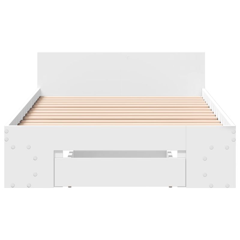Casa si Gradina - Mobilier - Paturi si accesorii - Paturi - Cadru de pat cu sertar, alb, 75x190 cm, lemn prelucrat - Infinity.ro