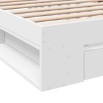 Casa si Gradina - Mobilier - Paturi si accesorii - Paturi - Cadru de pat cu sertar, alb, 75x190 cm, lemn prelucrat - Infinity.ro