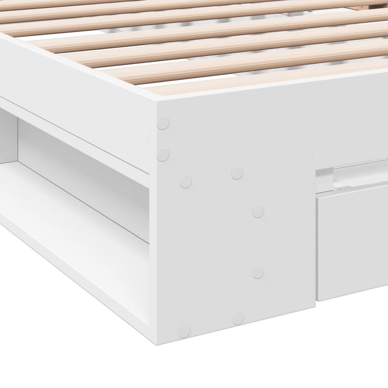Casa si Gradina - Mobilier - Paturi si accesorii - Paturi - Cadru de pat cu sertar, alb, 75x190 cm, lemn prelucrat - Infinity.ro