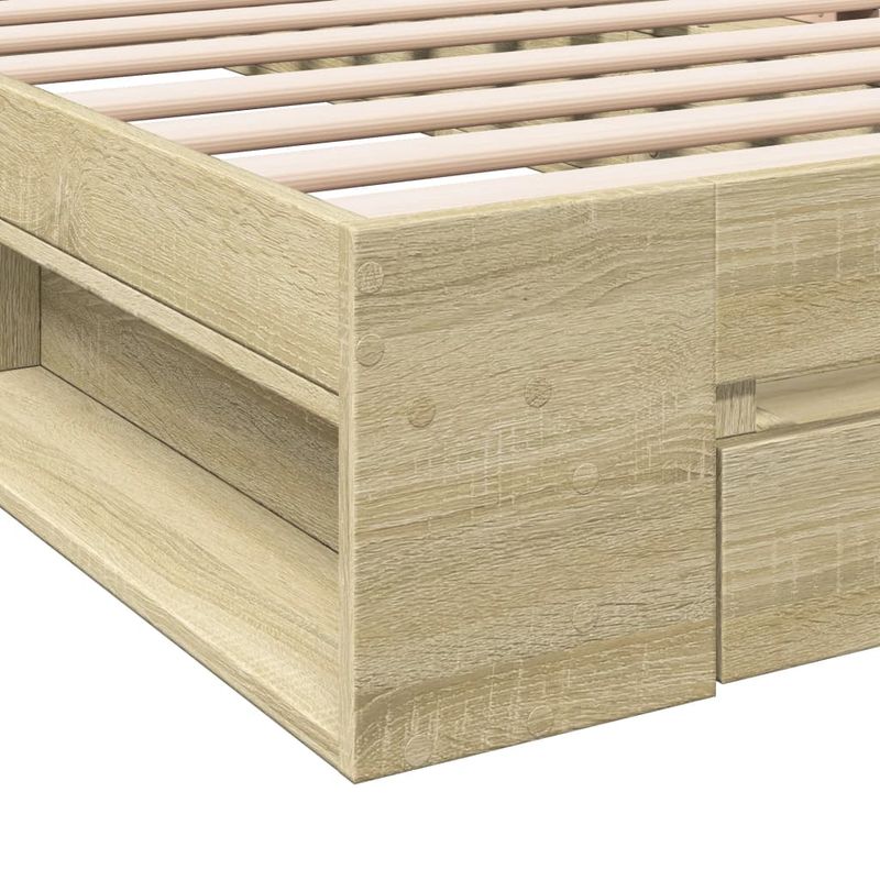 Casa si Gradina - Mobilier - Paturi si accesorii - Paturi - Cadru de pat cu sertar stejar sonoma 75x190 cm lemn prelucrat - Infinity.ro