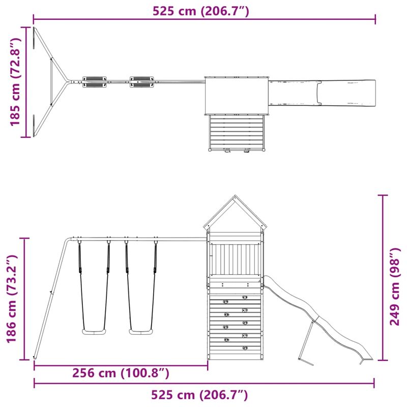 Jucarii, Copii si Bebe - Jucarii si jocuri - Jucarii de exterior - Spatii de joaca si accesorii - Set de joaca pentru exterior, lemn masiv de douglas - Infinity.ro