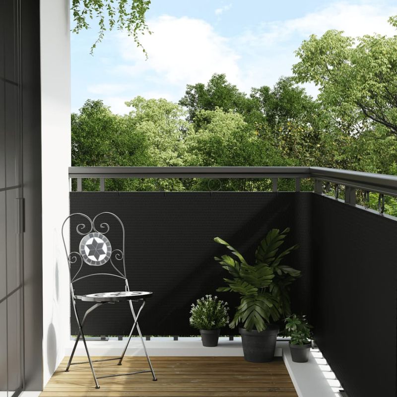 Casa si Gradina - Gradina si terasa - Garduri, panouri si accesorii - Paravan pentru balcon, negru, 600x100 cm, poliratan - Infinity.ro