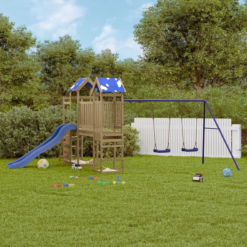 Jucarii, Copii si Bebe - Jucarii si jocuri - Jucarii de exterior - Spatii de joaca si accesorii - Set de joaca pentru exterior, lemn de pin impregnat - Infinity.ro