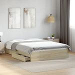 Casa si Gradina - Mobilier - Paturi si accesorii - Paturi - Cadru de pat cu sertare stejar sonoma 140x190 cm lemn prelucrat - Infinity.ro