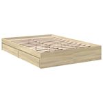 Casa si Gradina - Mobilier - Paturi si accesorii - Paturi - Cadru de pat cu sertare stejar sonoma 140x190 cm lemn prelucrat - Infinity.ro