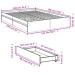 Casa si Gradina - Mobilier - Paturi si accesorii - Paturi - Cadru de pat cu sertare stejar sonoma 140x190 cm lemn prelucrat - Infinity.ro