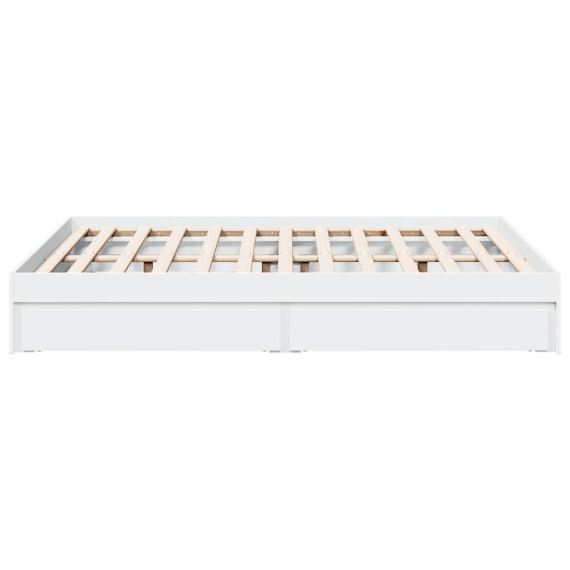 Casa si Gradina - Mobilier - Paturi si accesorii - Paturi - Cadru pat cu sertare alb extralucios 140x190 cm, lemn prelucrat - Infinity.ro