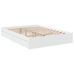 Casa si Gradina - Mobilier - Paturi si accesorii - Paturi - Cadru pat cu sertare alb extralucios 140x190 cm, lemn prelucrat - Infinity.ro