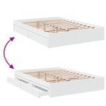 Casa si Gradina - Mobilier - Paturi si accesorii - Paturi - Cadru pat cu sertare alb extralucios 140x190 cm, lemn prelucrat - Infinity.ro
