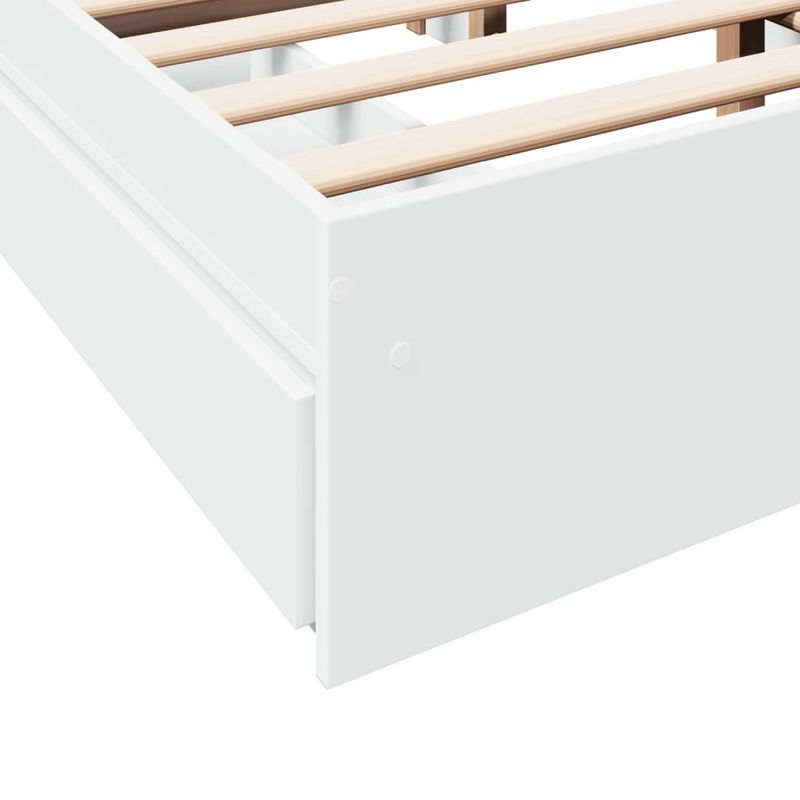 Casa si Gradina - Mobilier - Paturi si accesorii - Paturi - Cadru pat cu sertare alb extralucios 140x190 cm, lemn prelucrat - Infinity.ro