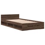 Casa si Gradina - Mobilier - Paturi si accesorii - Paturi - Cadru de pat cu sertar stejar maro 75x190 cm lemn prelucrat - Infinity.ro