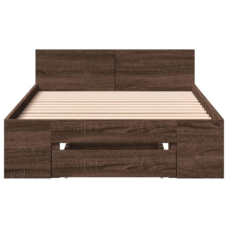 Casa si Gradina - Mobilier - Paturi si accesorii - Paturi - Cadru de pat cu sertar stejar maro 75x190 cm lemn prelucrat - Infinity.ro