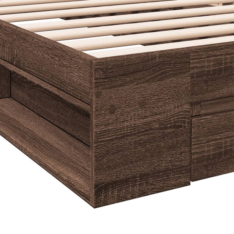 Casa si Gradina - Mobilier - Paturi si accesorii - Paturi - Cadru de pat cu sertar stejar maro 75x190 cm lemn prelucrat - Infinity.ro